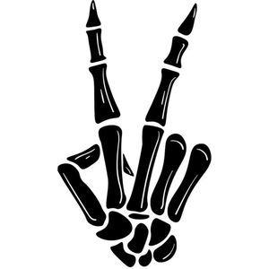 Skeleton Peace Sign Vinyl Decal • Car Decal • Tumbler Decal